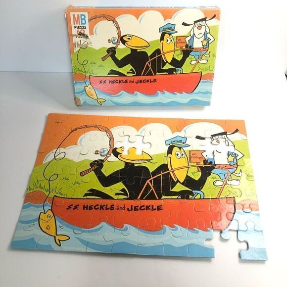 vintage milton bradley heckle and jeckle birds kids jigsaw puzzle missing 3 pcs - Picture 2 of 13
